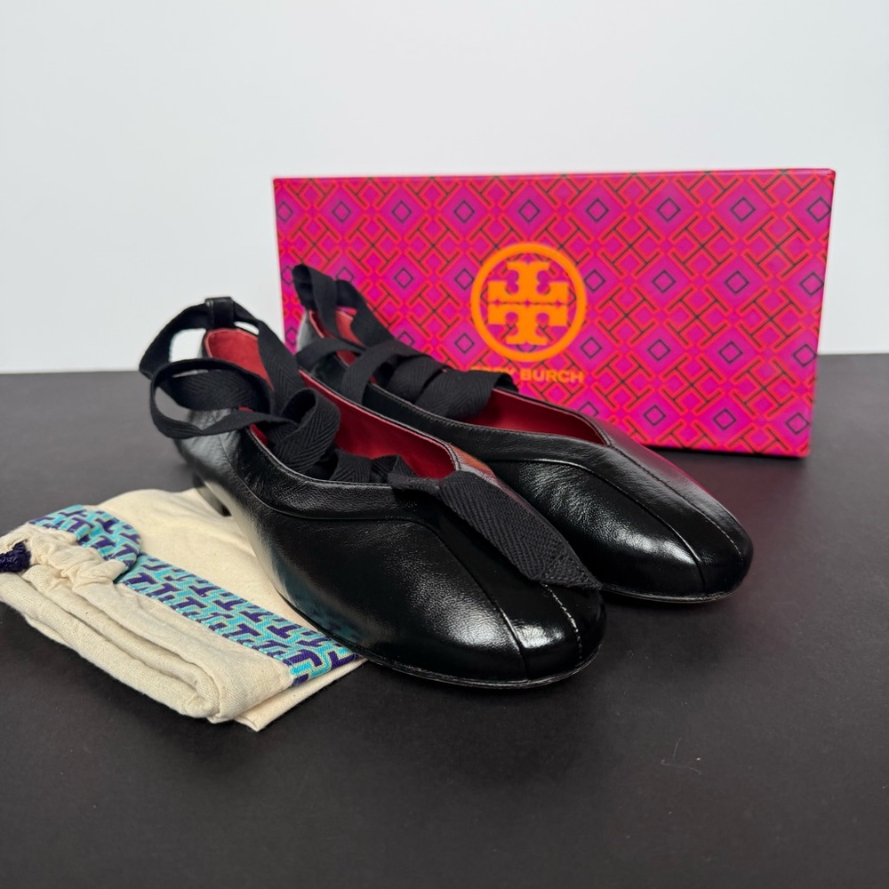 Tory Burch Black Ballet Leather Flats - size 6.5